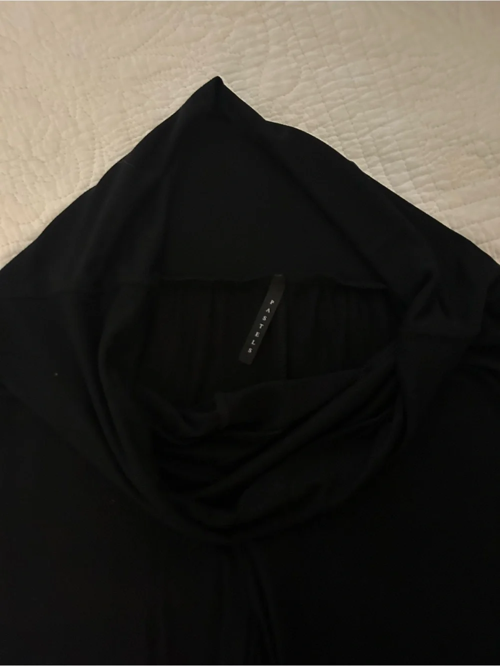 Black Wide Leg Ruffle Hem Pants - Picture 3 of 5